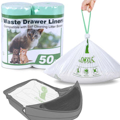 LotuFlor litter drawer liner with reinforced bottom supports heavy loads for cleaner changes.