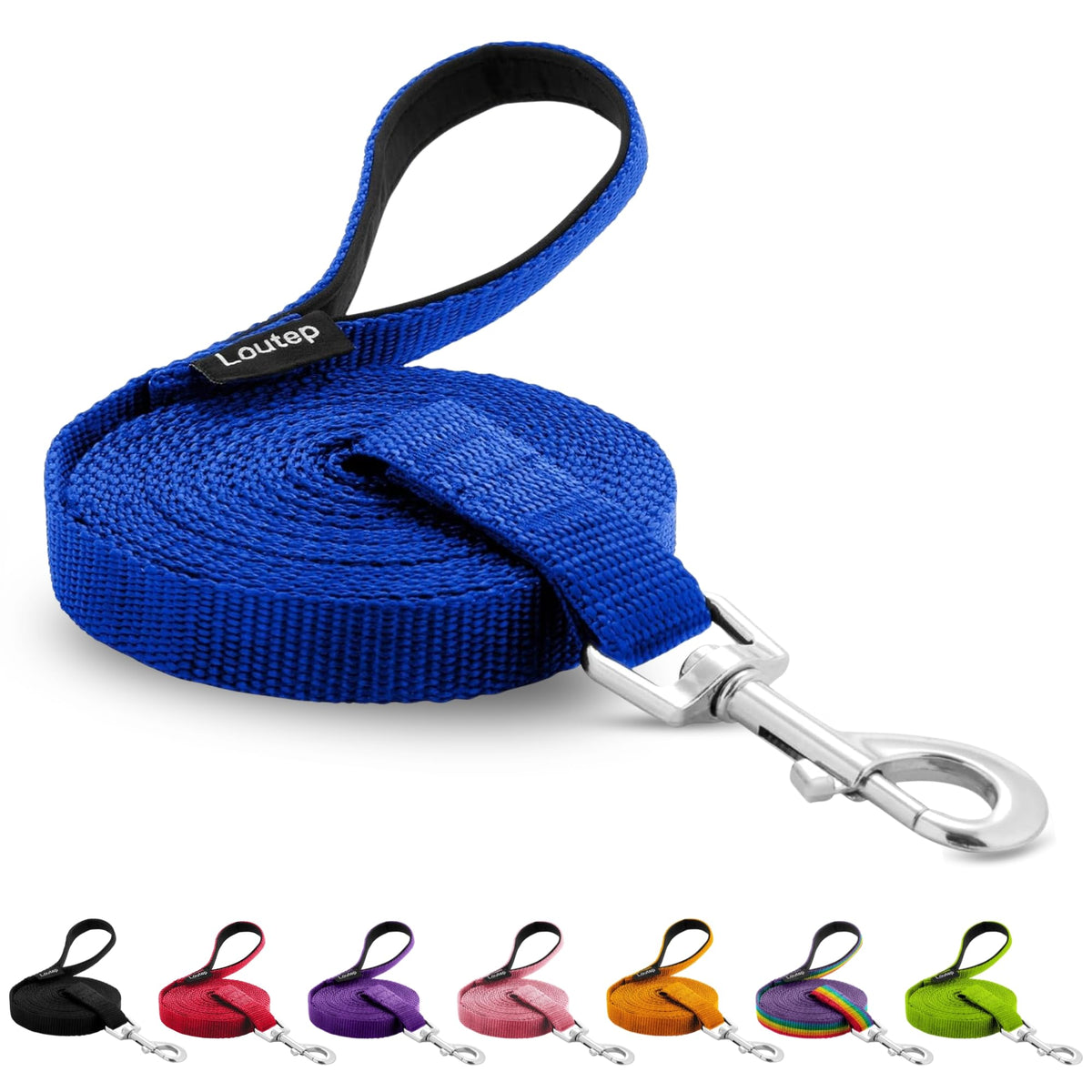 Loutep dog training leash 15ft enables controlled recall in yard sessions for safe distance practice.