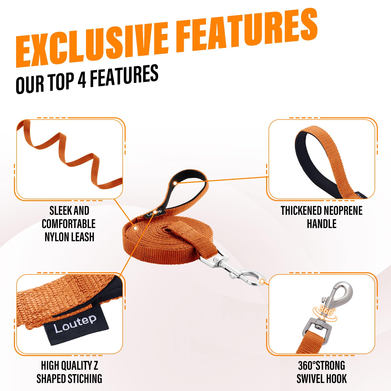 Loutep dog training leash 100ft extended provides ample space with supervision