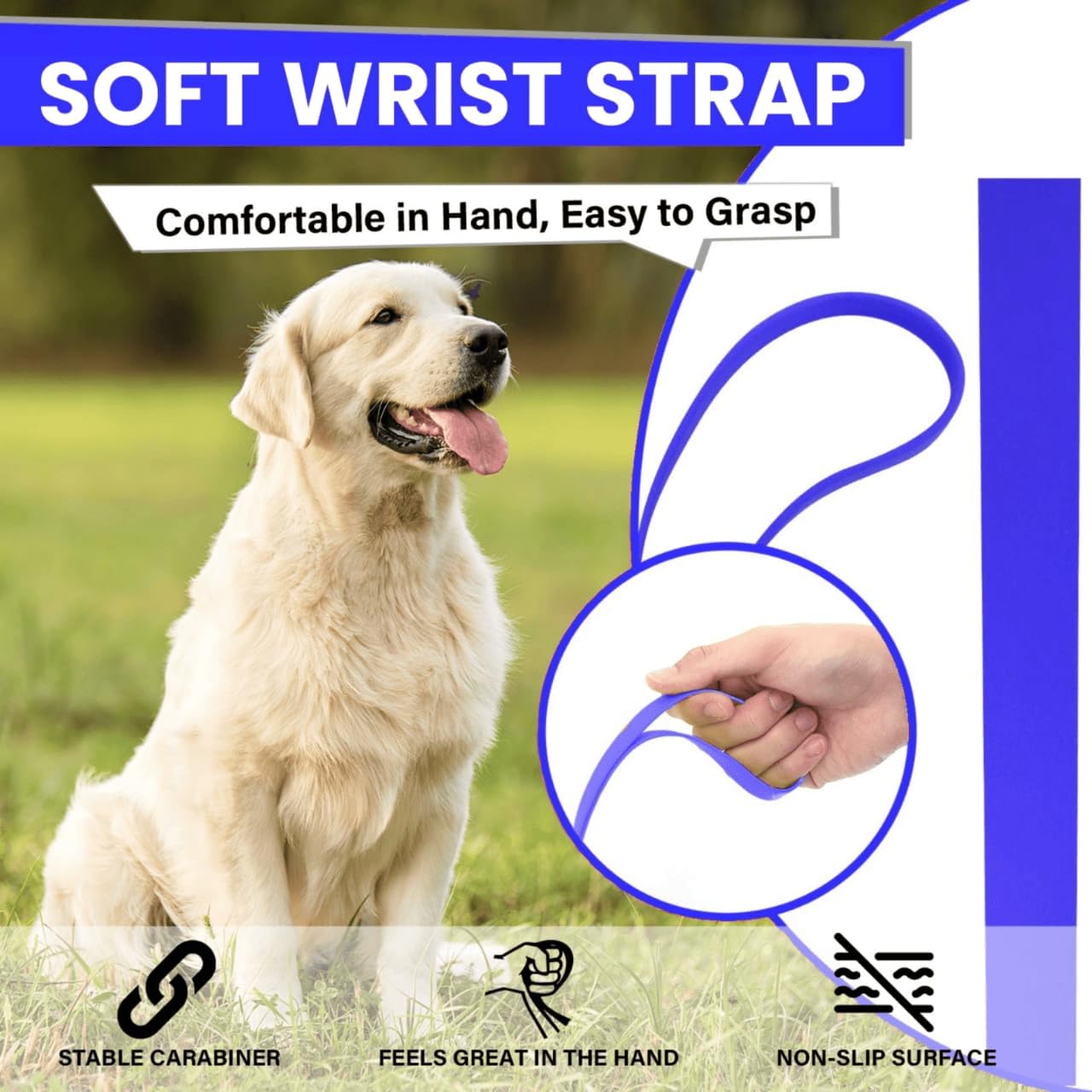 Loutep waterproof dog leash 16ft long line enabling safe recall in parks