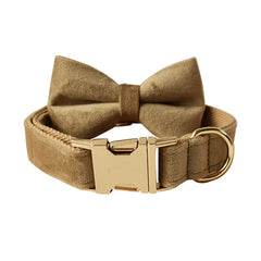 Love Dream Velvet Dog Collar with Bow displays the detachable bow for easy washing and style.
