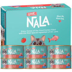 LOVE, NALA flaked salmon in broth bowl promoting hydration and gentle digestion