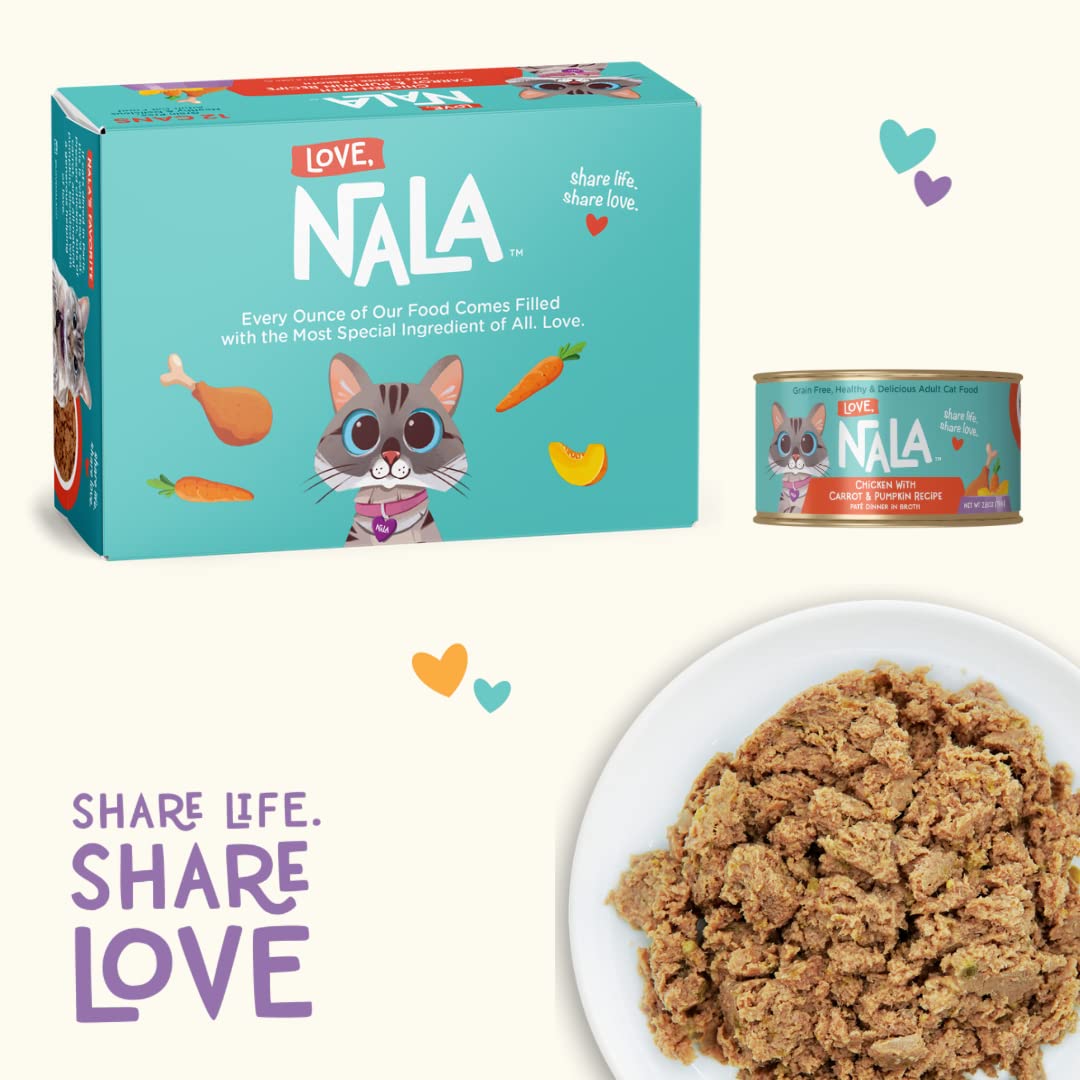 LOVE, NALA indoor-outdoor-cat-meal routine image shows versatile feeding.