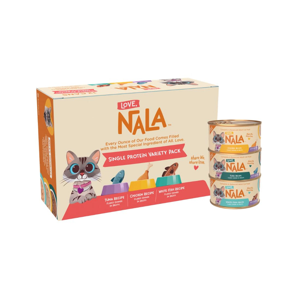 LOVE, NALA chicken can close-up shows high-protein nutrition