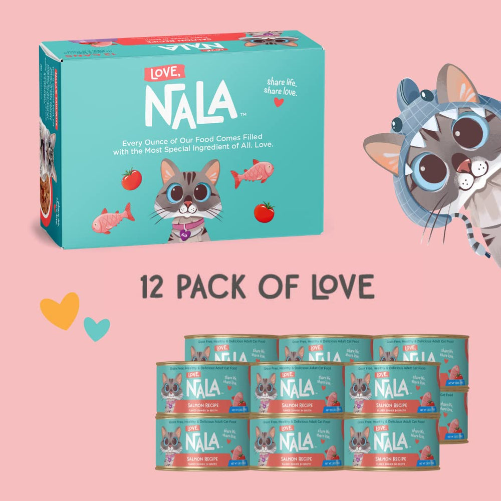LOVE, NALA veterinarian-approved wet food image reinforces trust and daily nutrition
