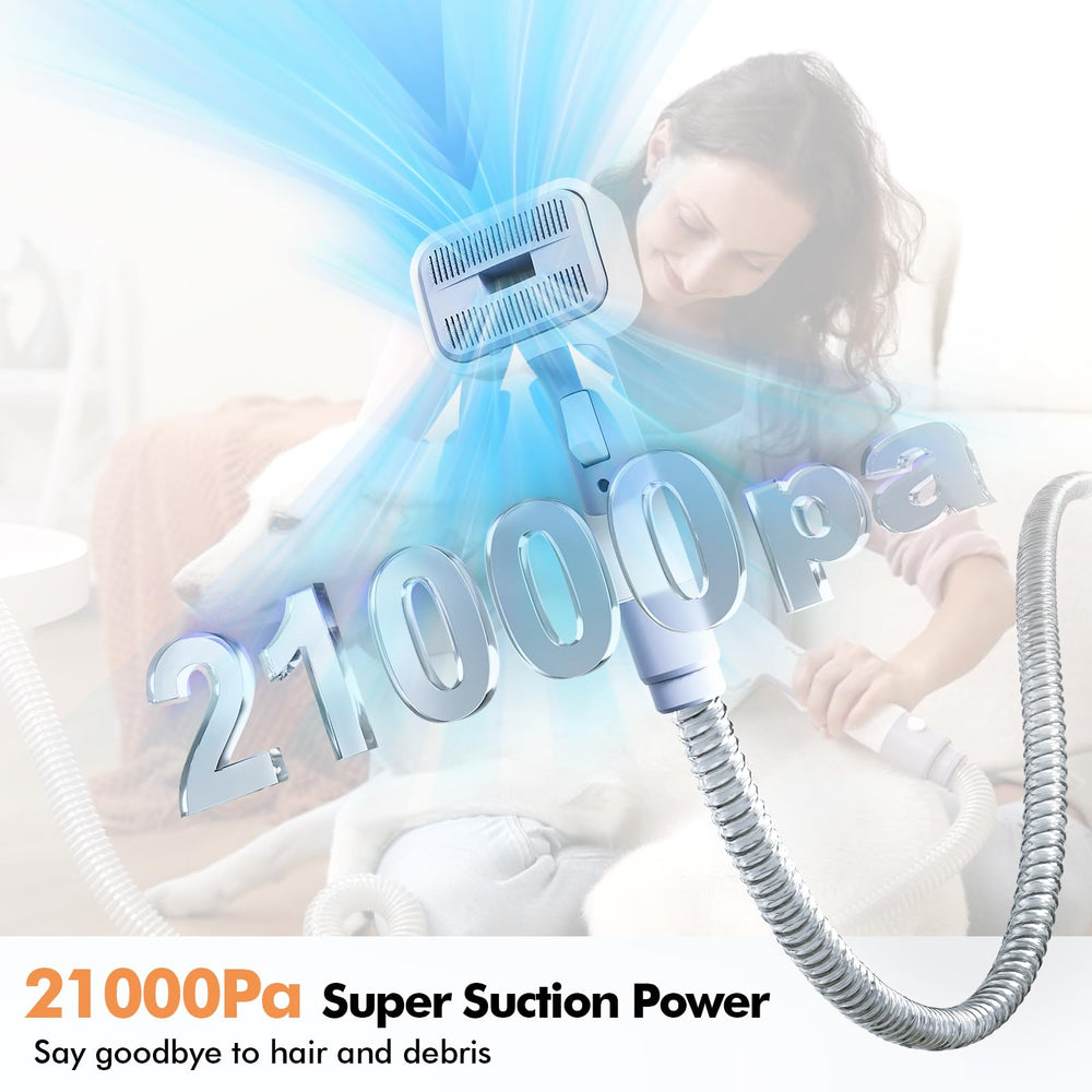 LOVEEPEE dog grooming vacuum kit 3L dust box captures pet hair efficiently