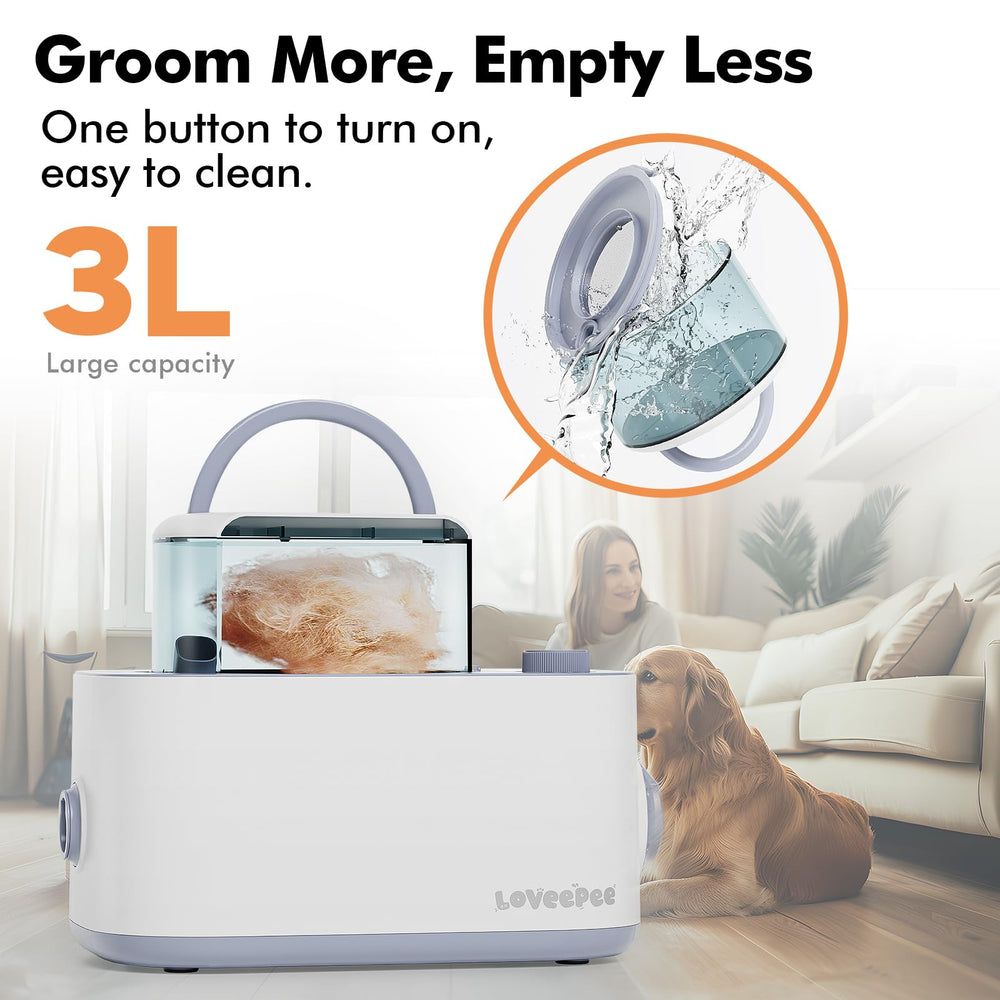 LOVEEPEE dog grooming vacuum kit drying nozzles precise airflow for efficient fur blow-dry