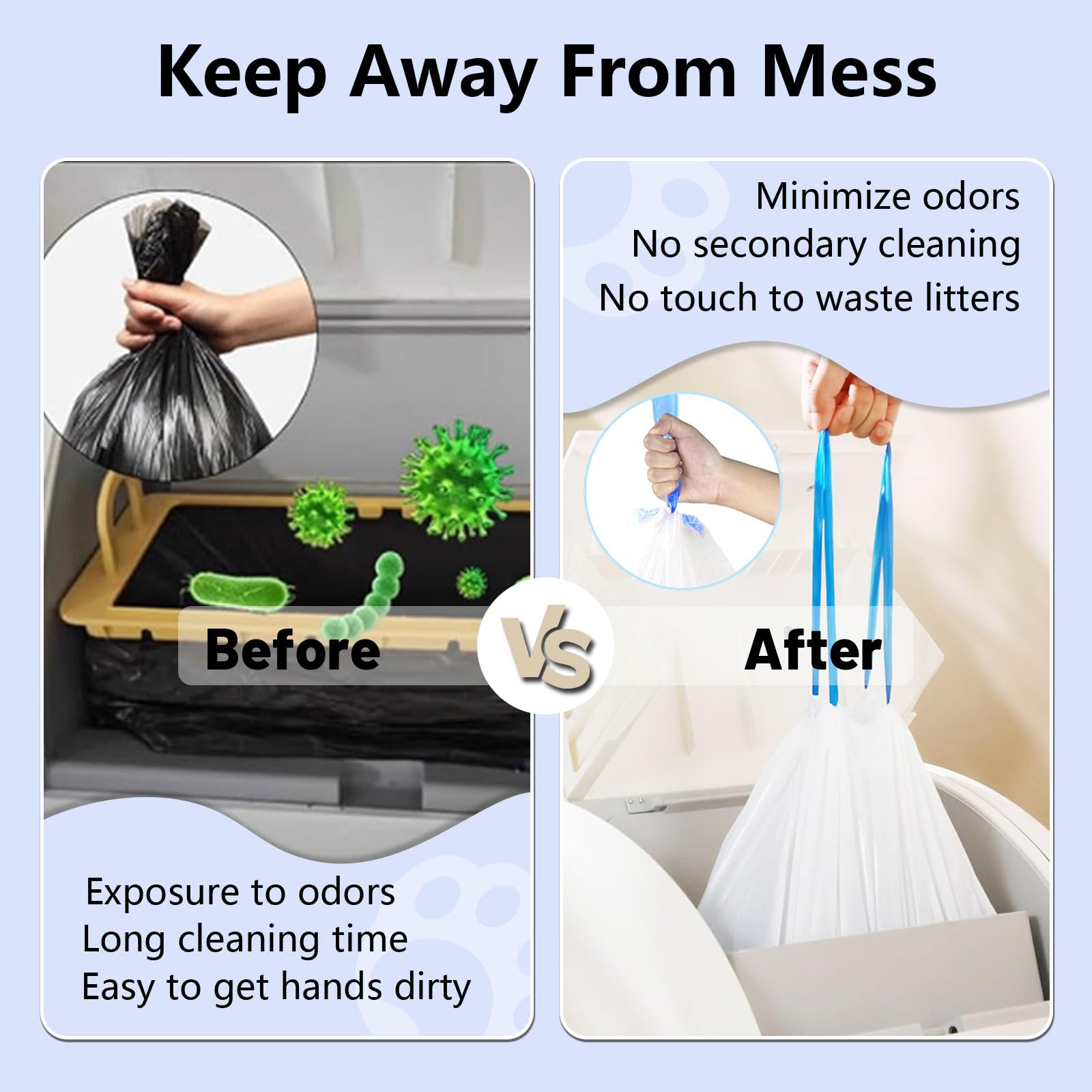 Loveishere 18x12.6-inch liners provide ample space for sizable litter loads.