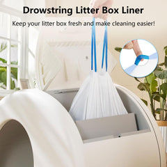 Loveishere drawstring litter liners enable quick, hygienic disposal and odor containment.
