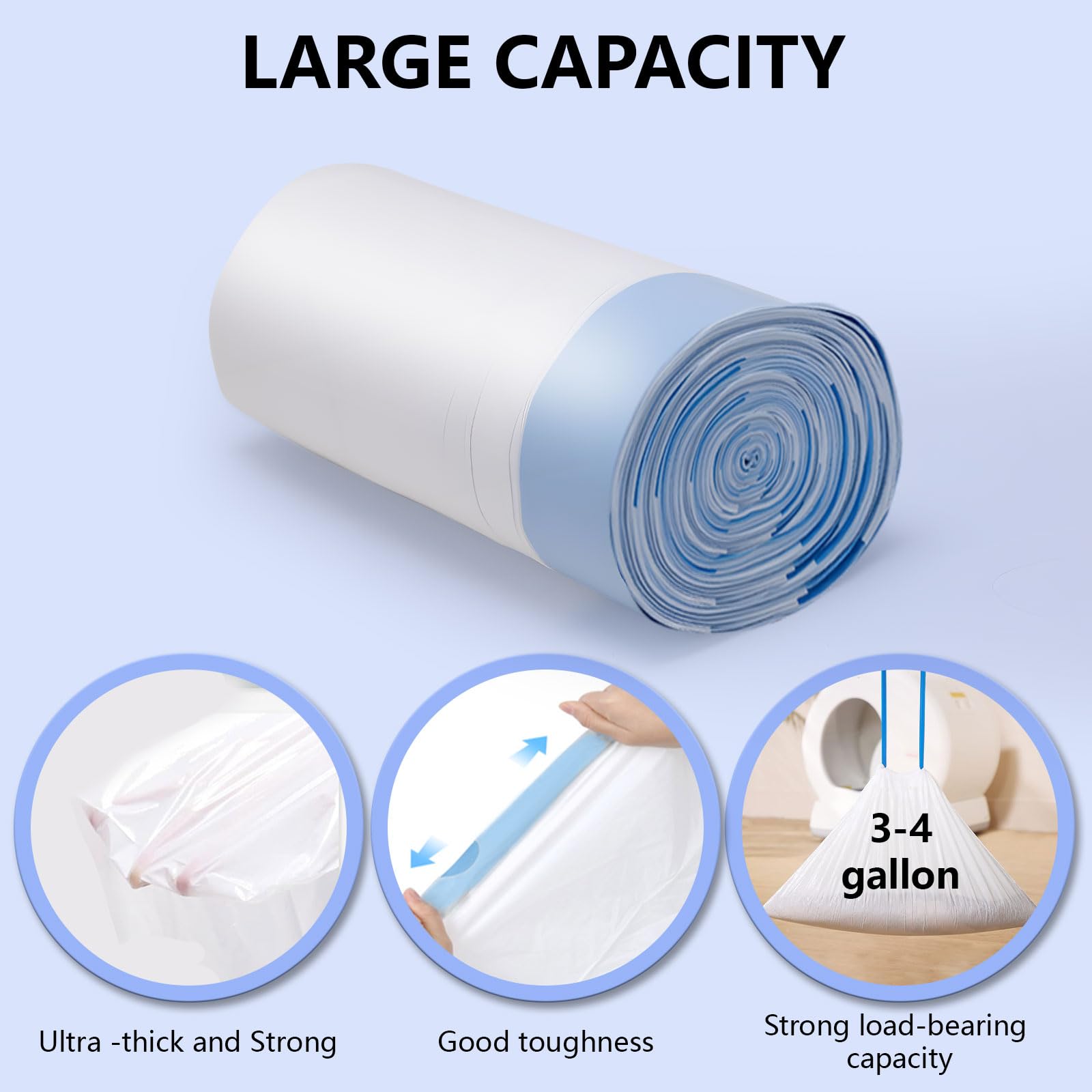 Loveishere durable recycled-material liners resist tearing during waste handling.