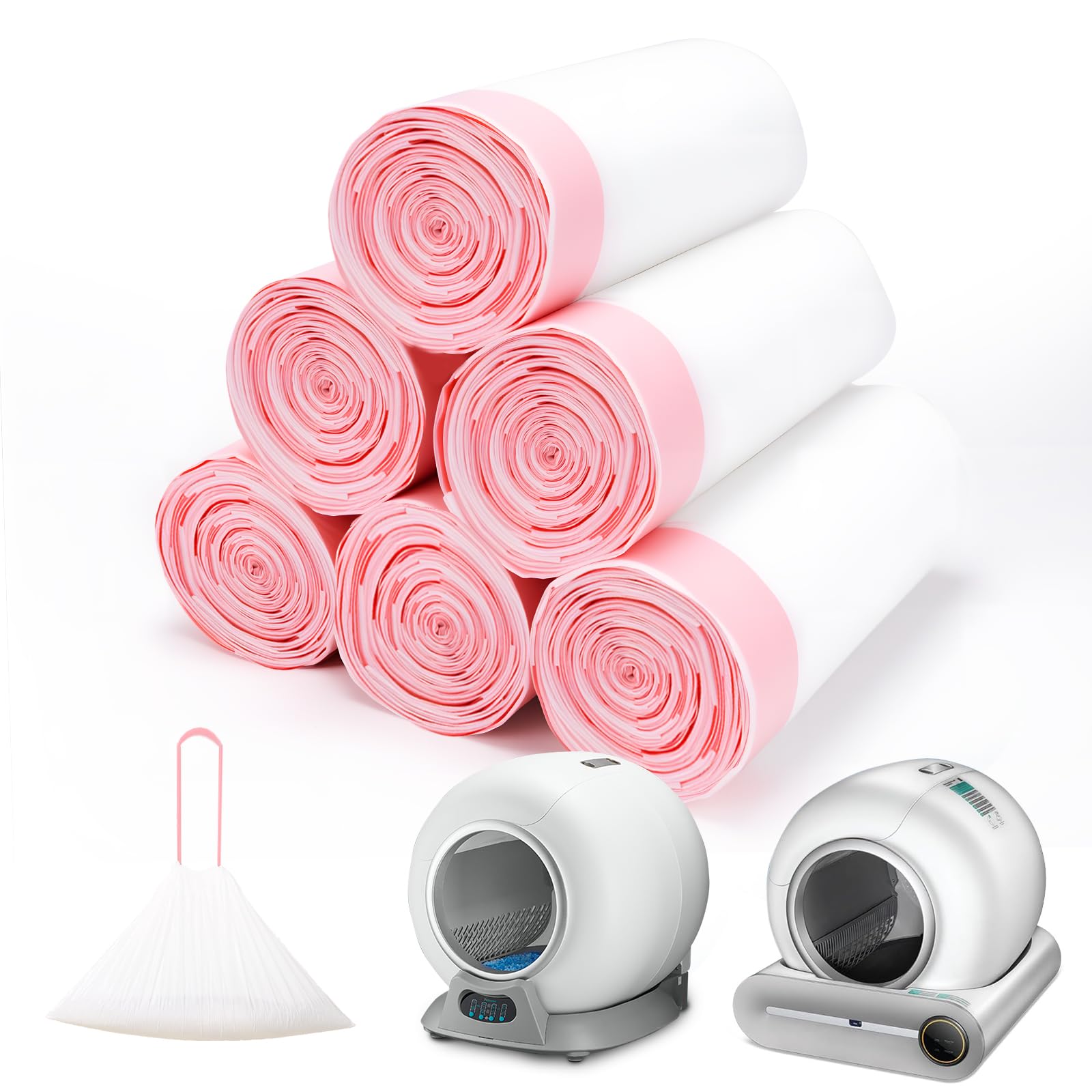 Loveishere compatibility-petcove-ducksky image shows secure fit for automatic litter boxes.