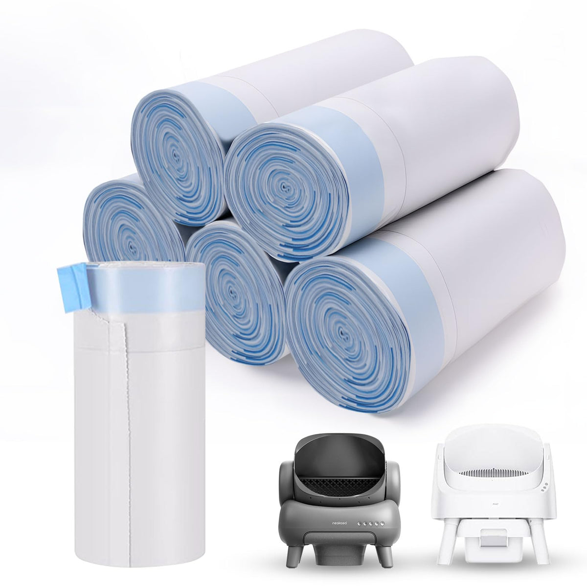 Loveishere-neakasa-petpivot bags bulk-pack front view for efficient litter maintenance.