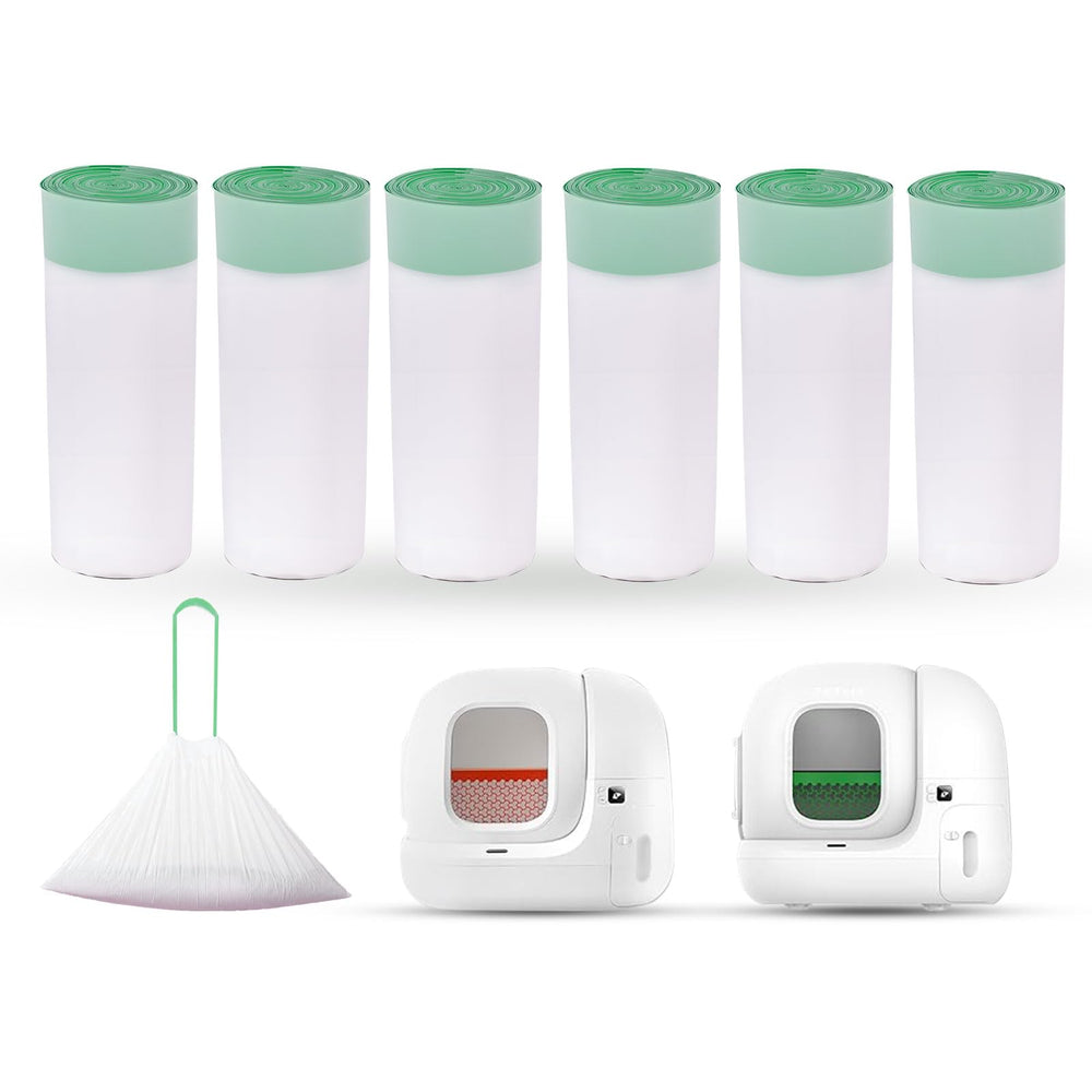 Loveishere Puramax bags 6-roll pack shown, designed for reliable fit and long-lasting waste containment.