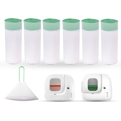 Loveishere Puramax bags 6-roll pack shown, designed for reliable fit and long-lasting waste containment.
