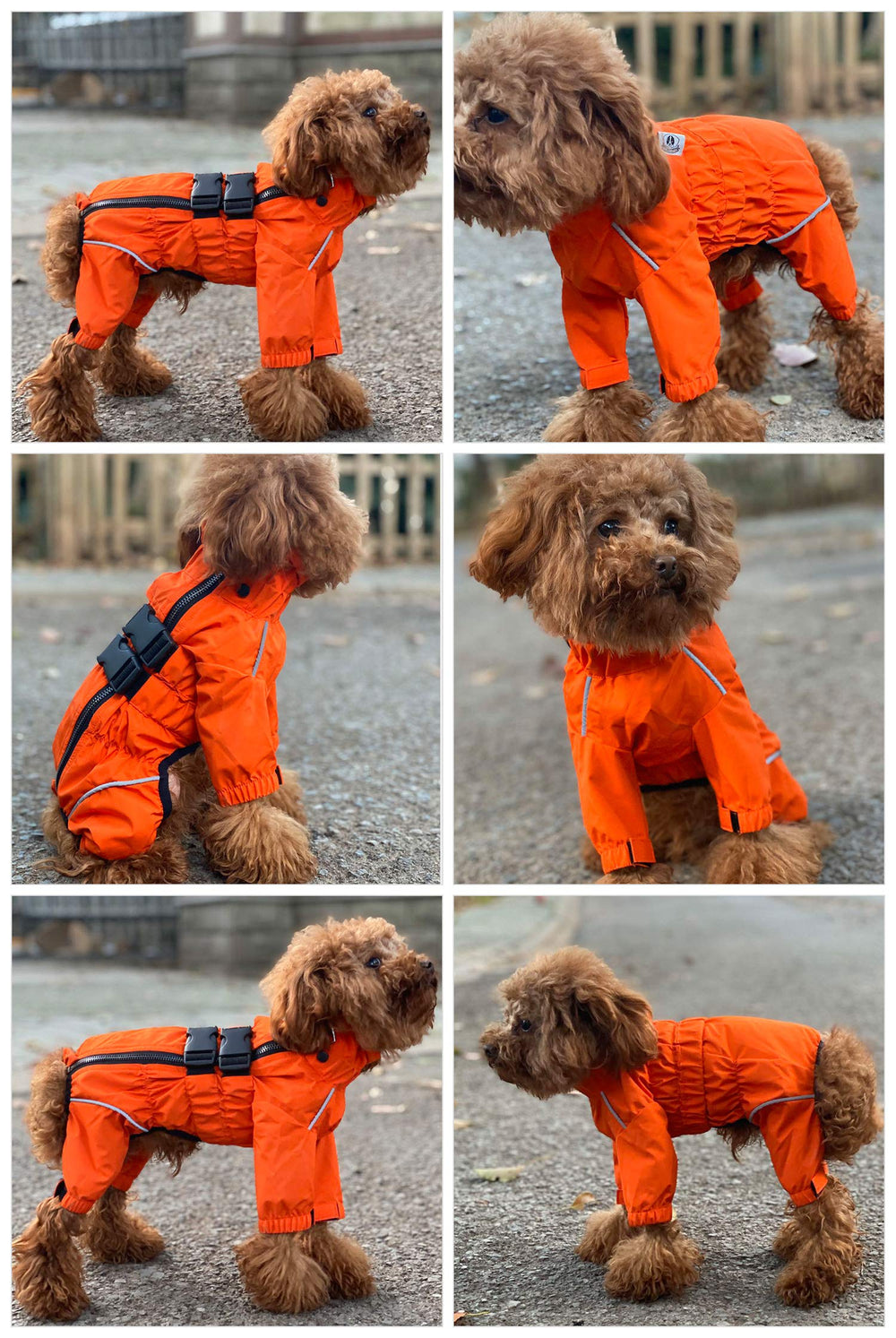 Lovelonglong dog jacket orange adjustable neck ensures comfortable fit for every breed.
