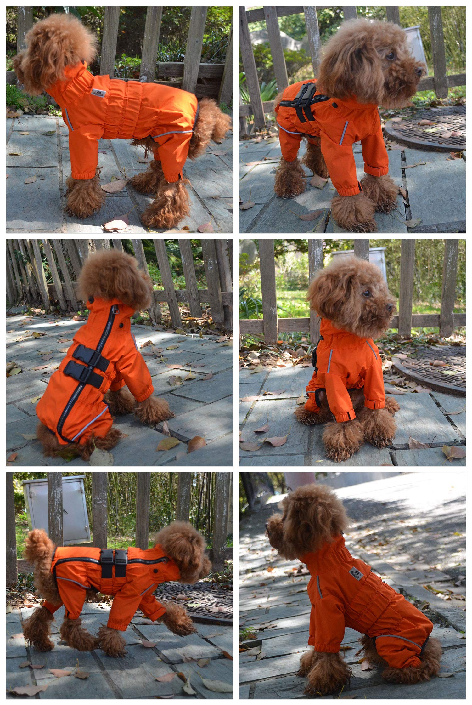 Lovelonglong dog jacket orange reinforced stitching for durability in windy adventures.