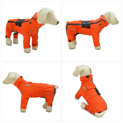 Lovelonglong dog jacket orange leash hole enables easy control during city strolls.