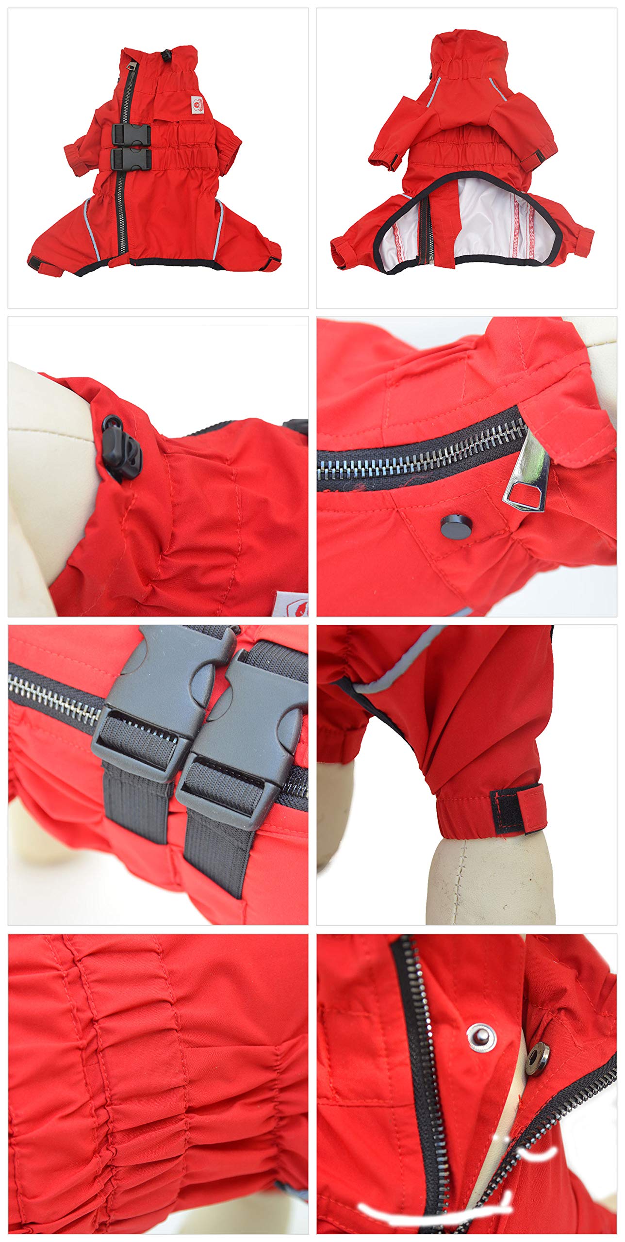Lovelonglong Dogs Waterproof Jacket with reflective strips for night visibility on walks