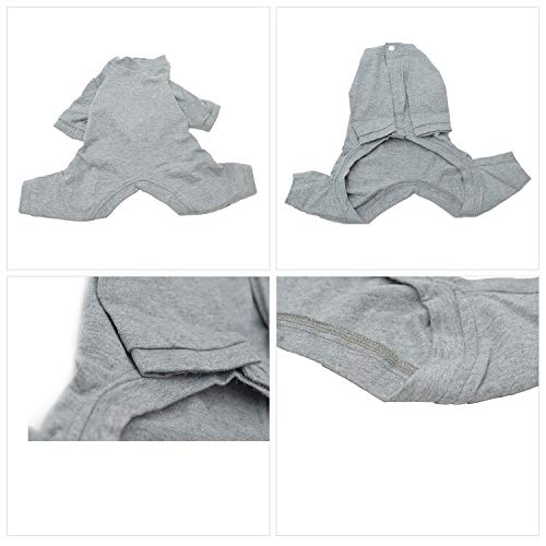 Lovelonglong Four Feet Dog Pajamas fabric close-up reveals soft breathable cotton.