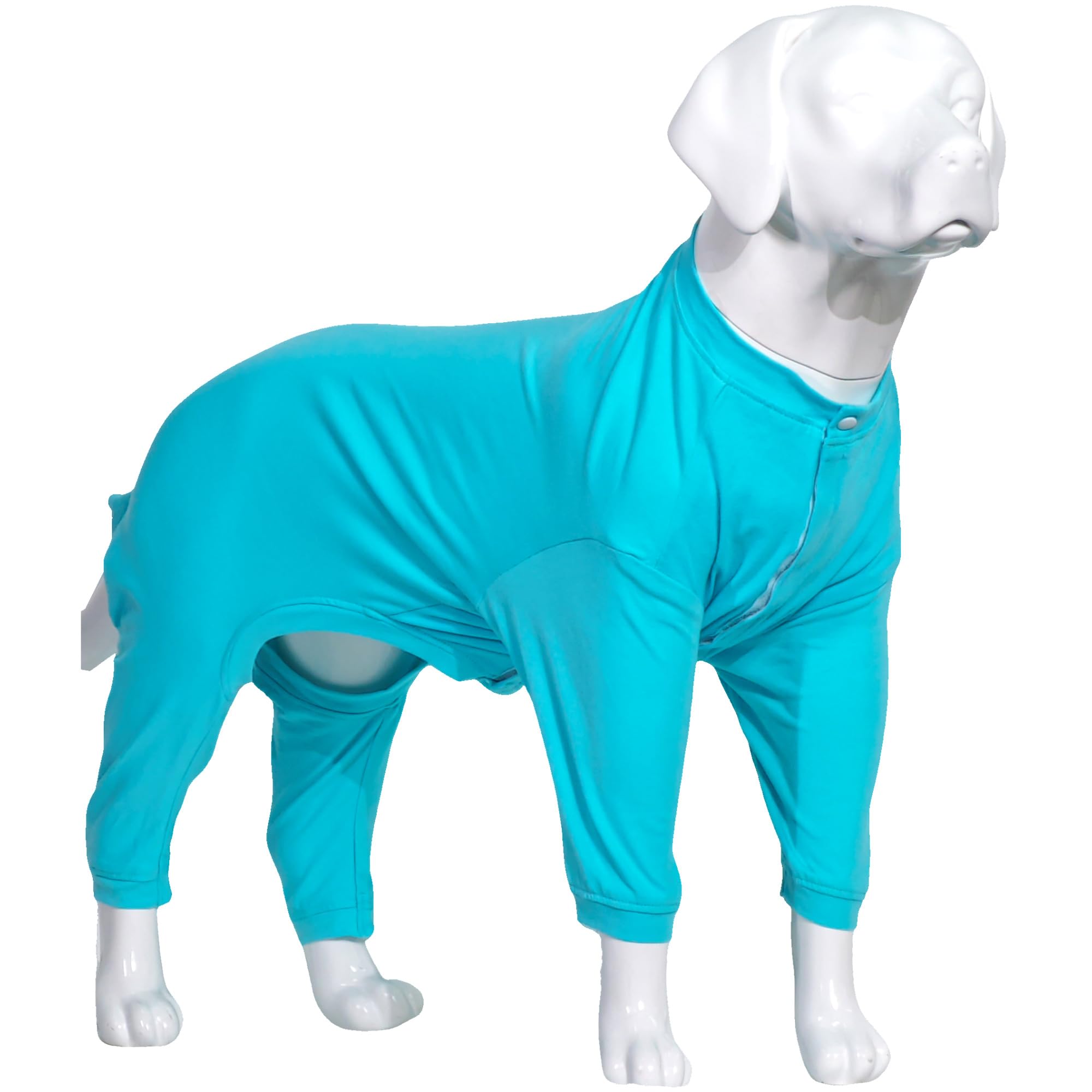 Lovelonglong Four Feet Dog Pajamas pack shot in gray showing fur containment and tidy space.