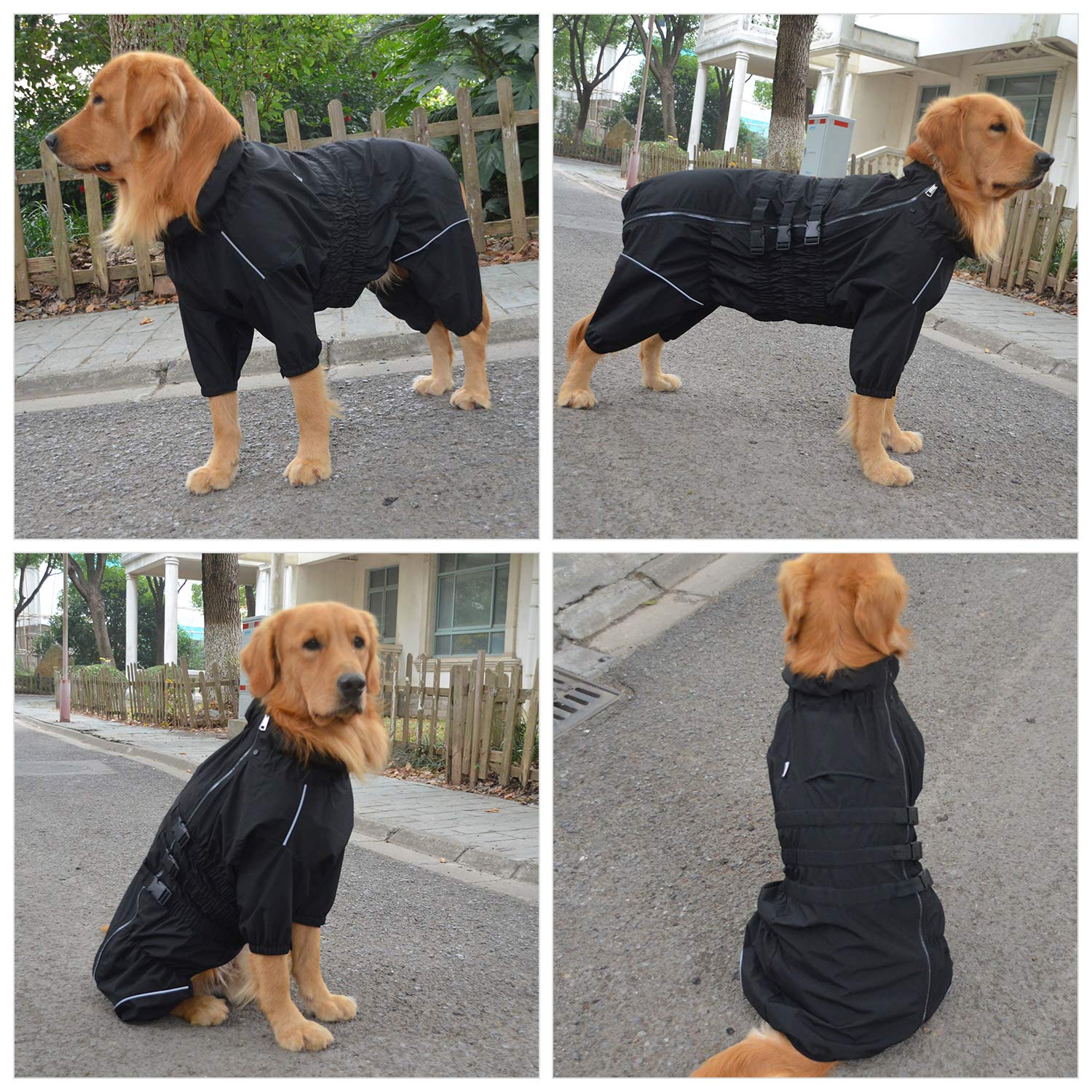 Lovelonglong chaqueta para perro con tiras reflectantes para mayor seguridad nocturna.