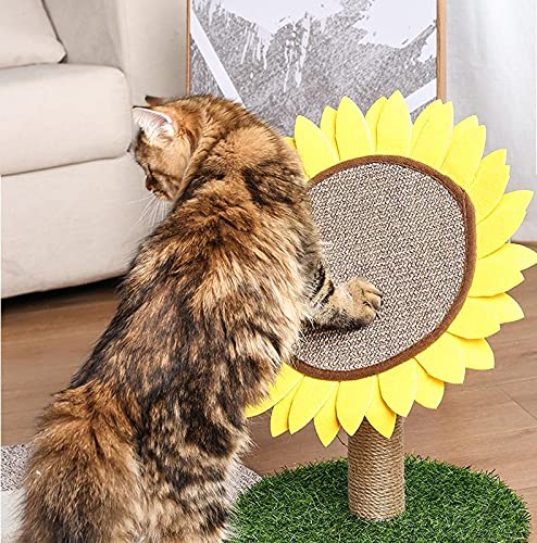 Lovely Caves cat scratching pole angled design supports natural scratching instincts.
