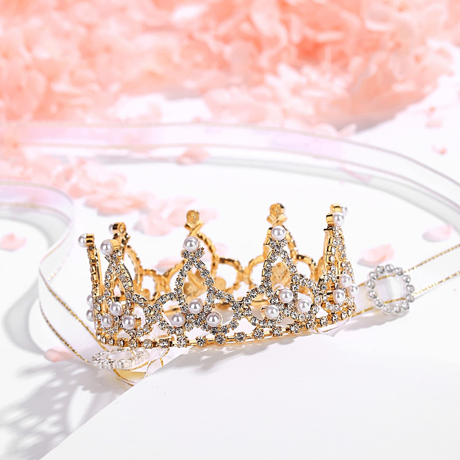 Lovelyshop pet crown adjustable ribbons demonstrate secure, comfortable fit for pets