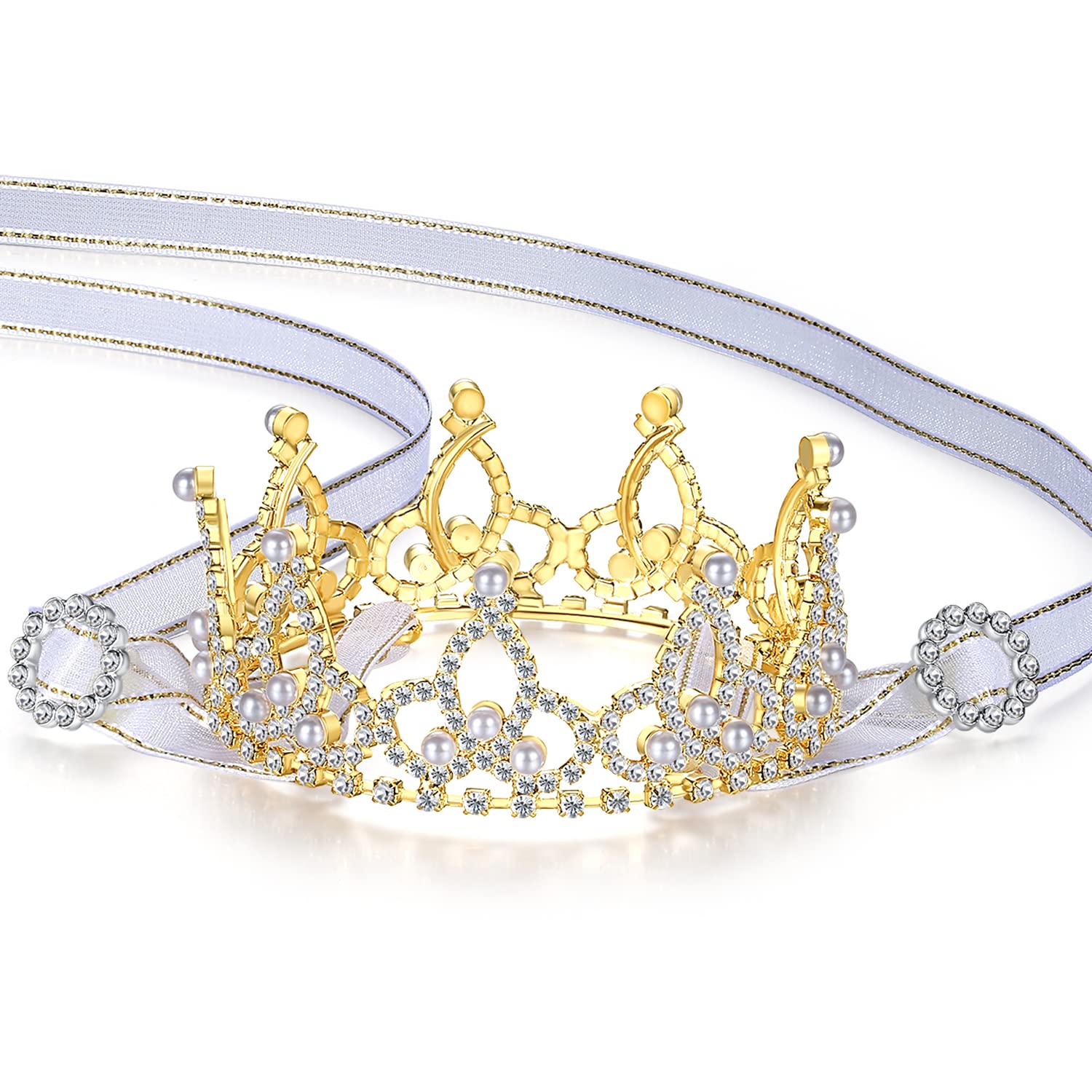 Lovelyshop pet crown with gold-silver finish adds regal flair during celebrations