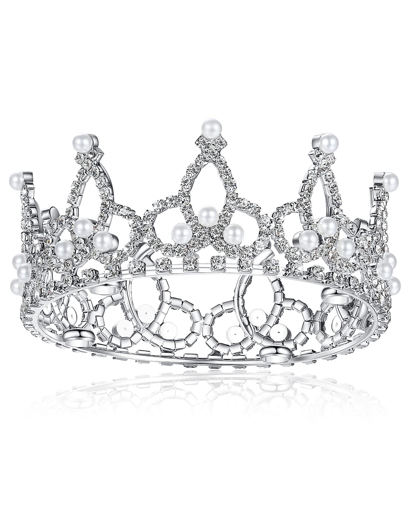 Lovelyshop Pet Series crown closeup detail of rhinestones and silver plating