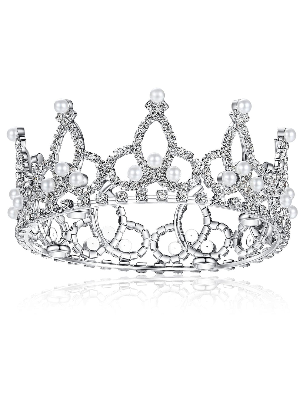Lovelyshop Pet Series crown closeup detail of rhinestones and silver plating
