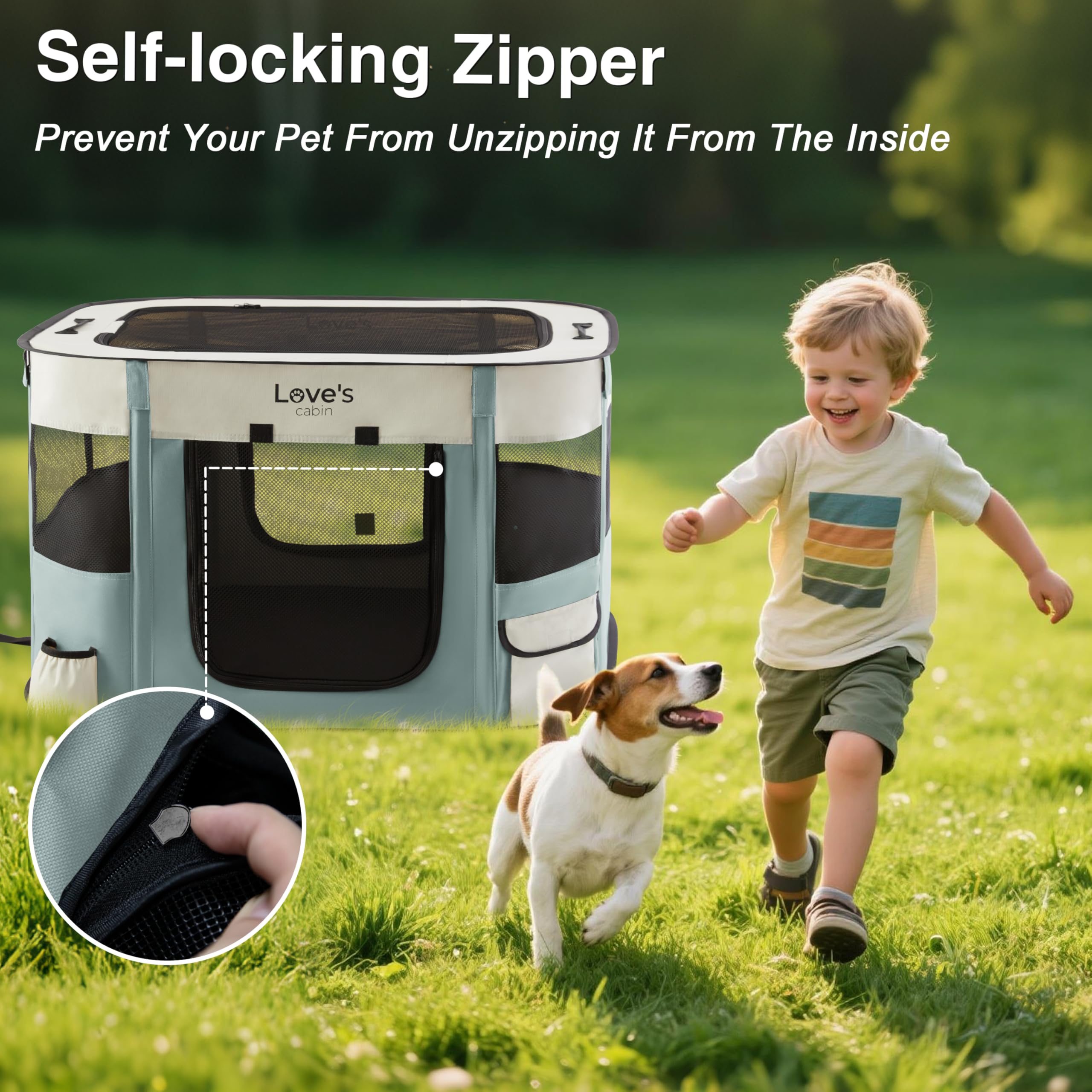 Love's cabin 4-panel design offers roomy space and reinforced corners.