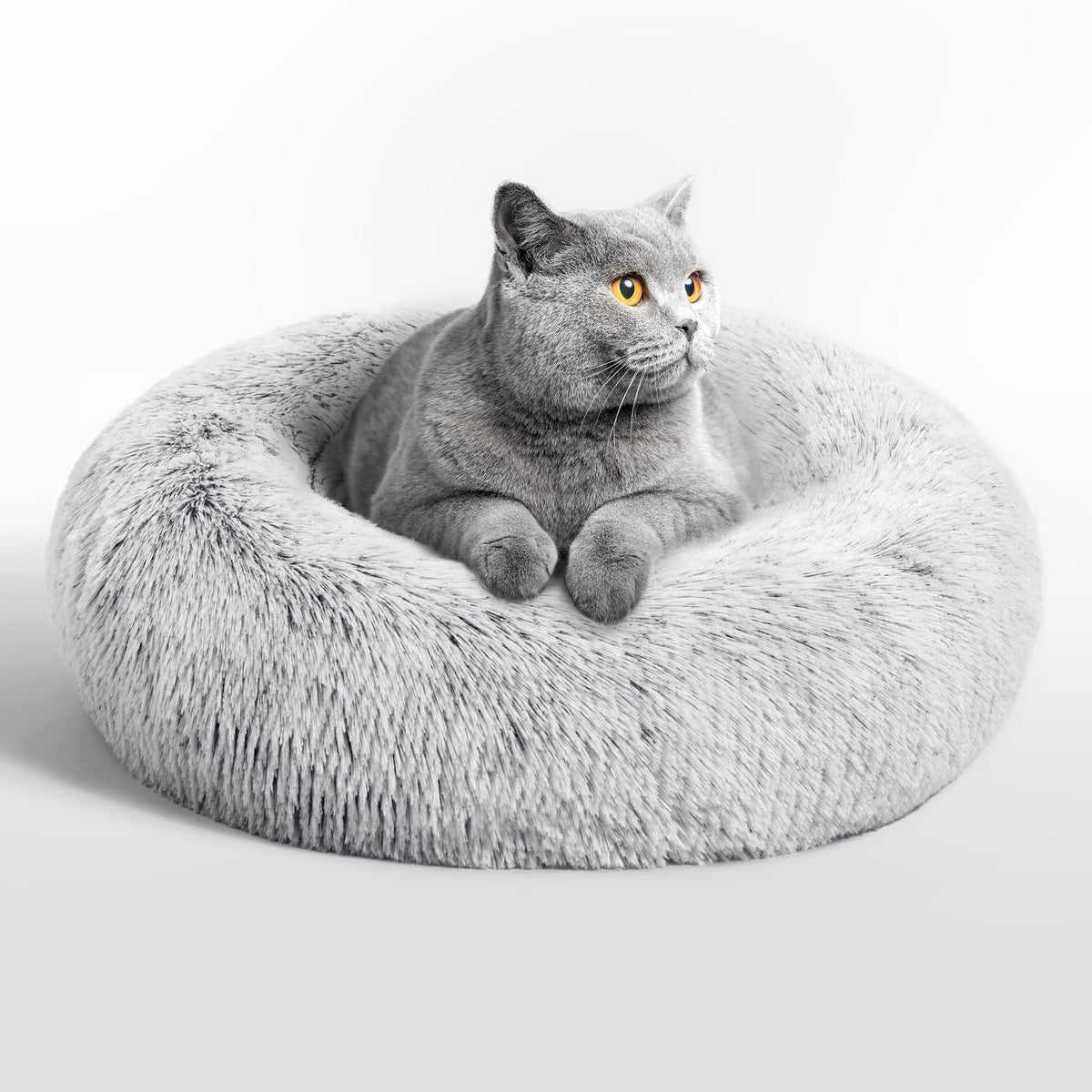Love's cabin calming cat bed donut shape offers a secure, cozy nap zone.