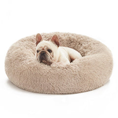 Love's cabin Calming Dog Cat Bed top view shows nest walls for secure lounging