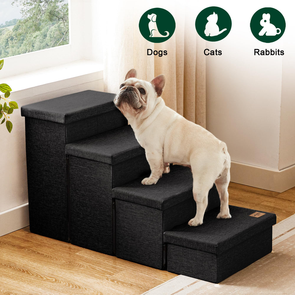Love's cabin cat steps by bed and couch for versatile home use