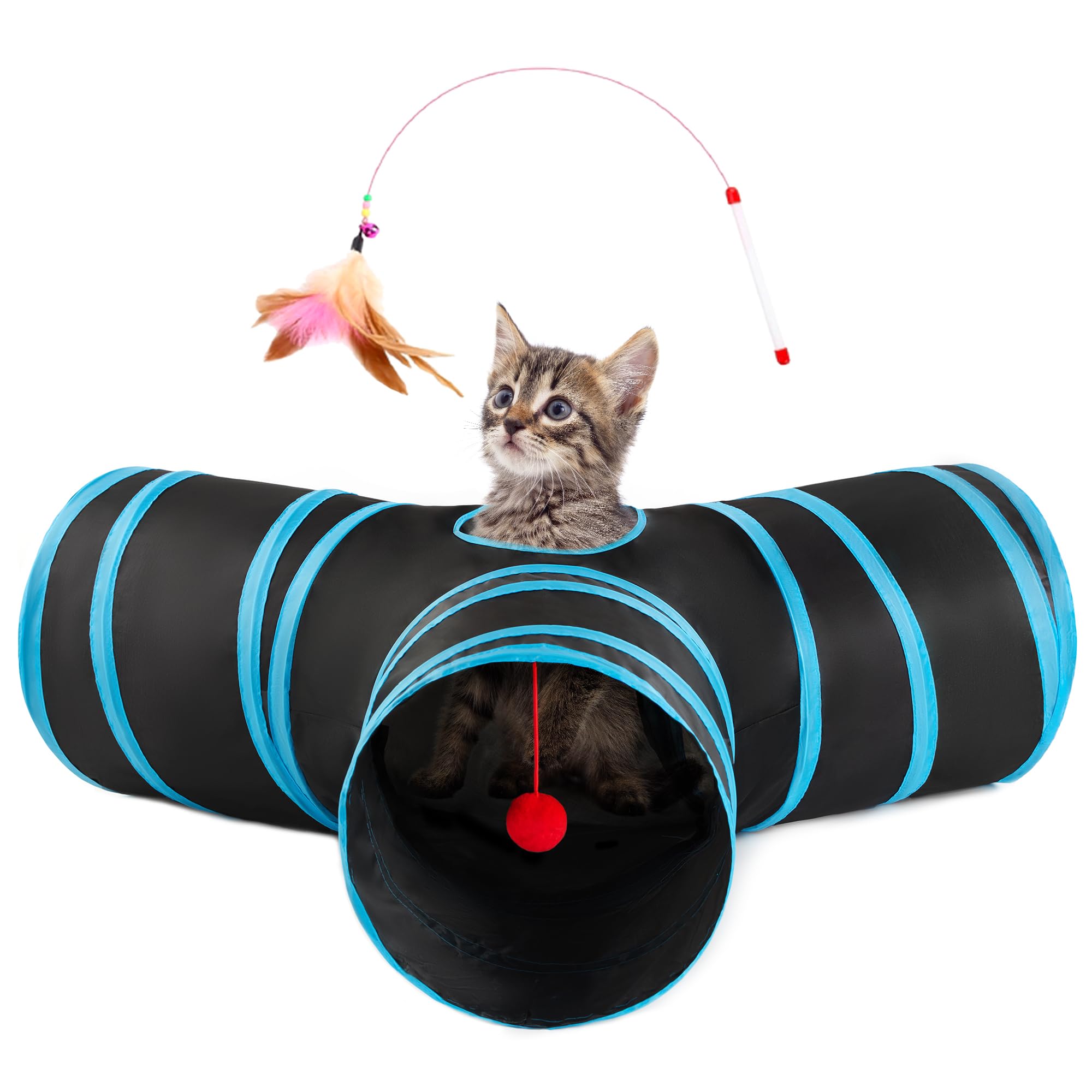 Love's cabin cat-tunnel 3-way foldable for versatile indoor play sessions