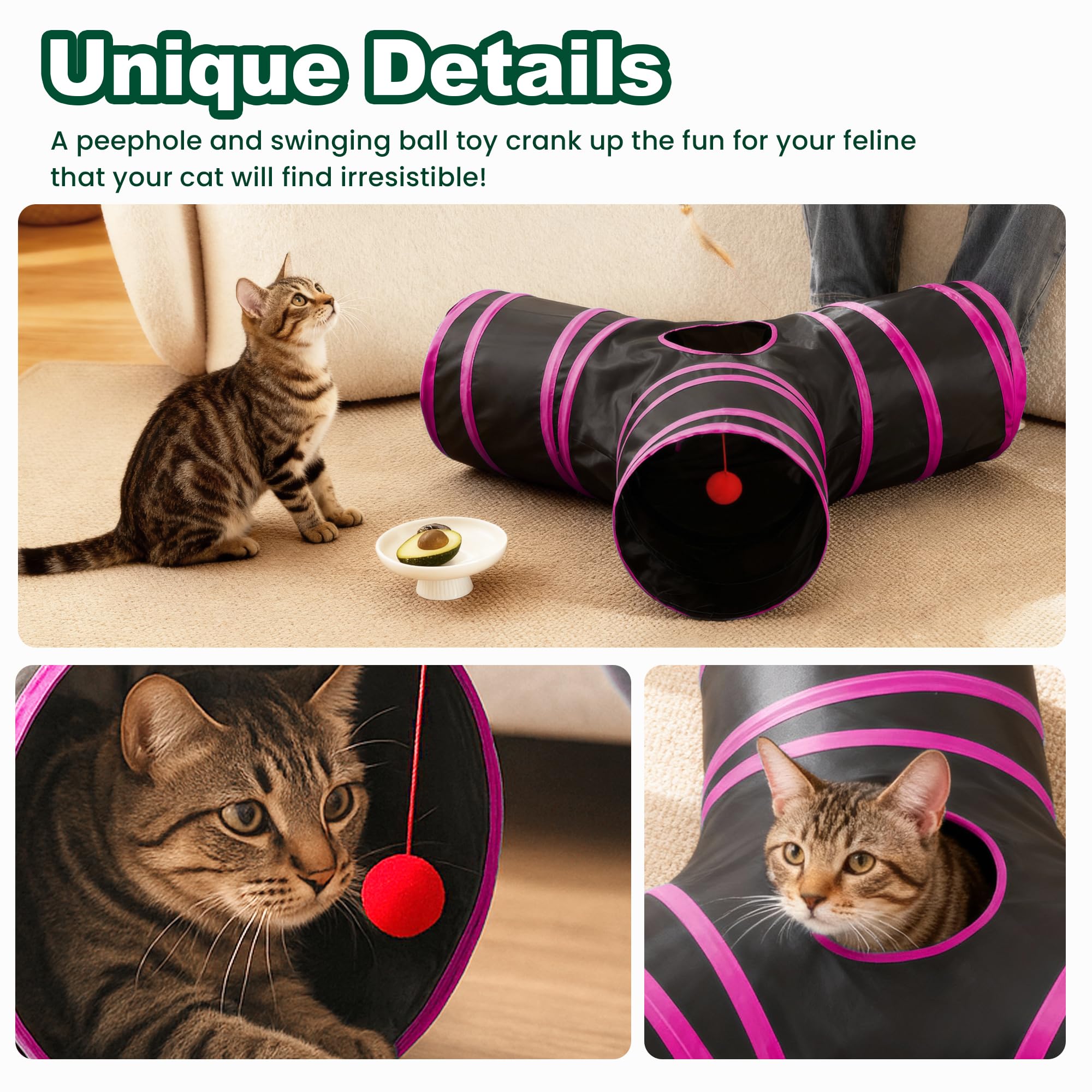 Love's cabin cat tunnel activity promotes daily exercise and mental stimulation.