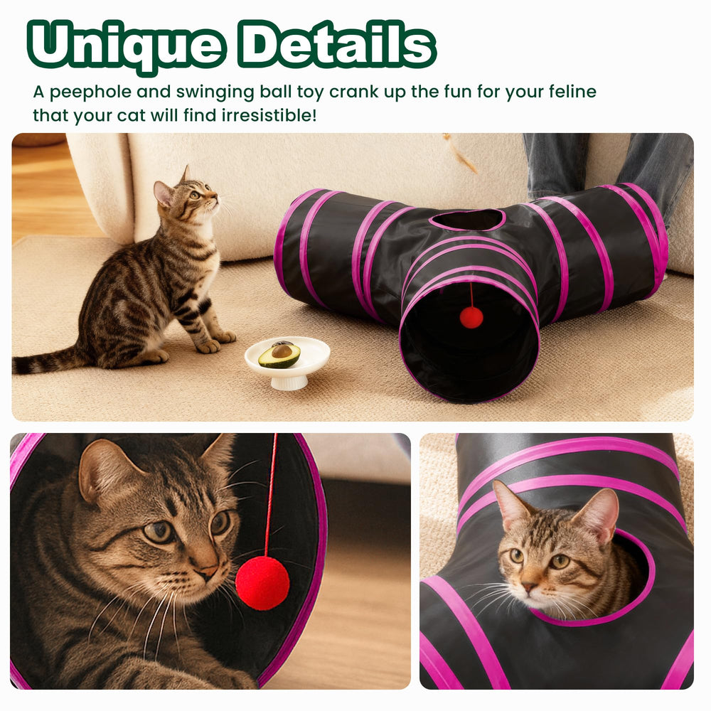 Love's cabin cat tunnel activity promotes daily exercise and mental stimulation.