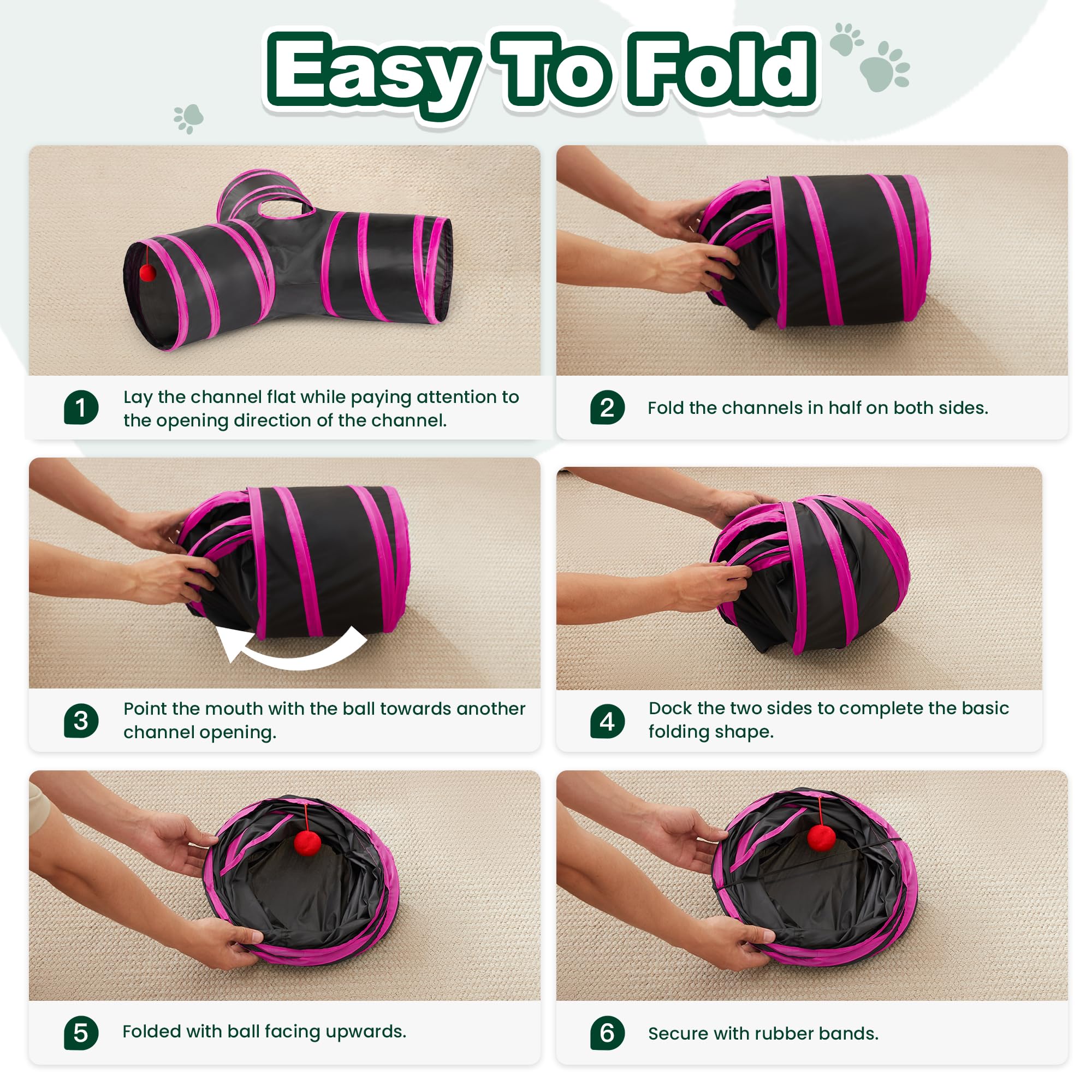 Love's cabin cat tunnel portable design ideal for travel and storage.