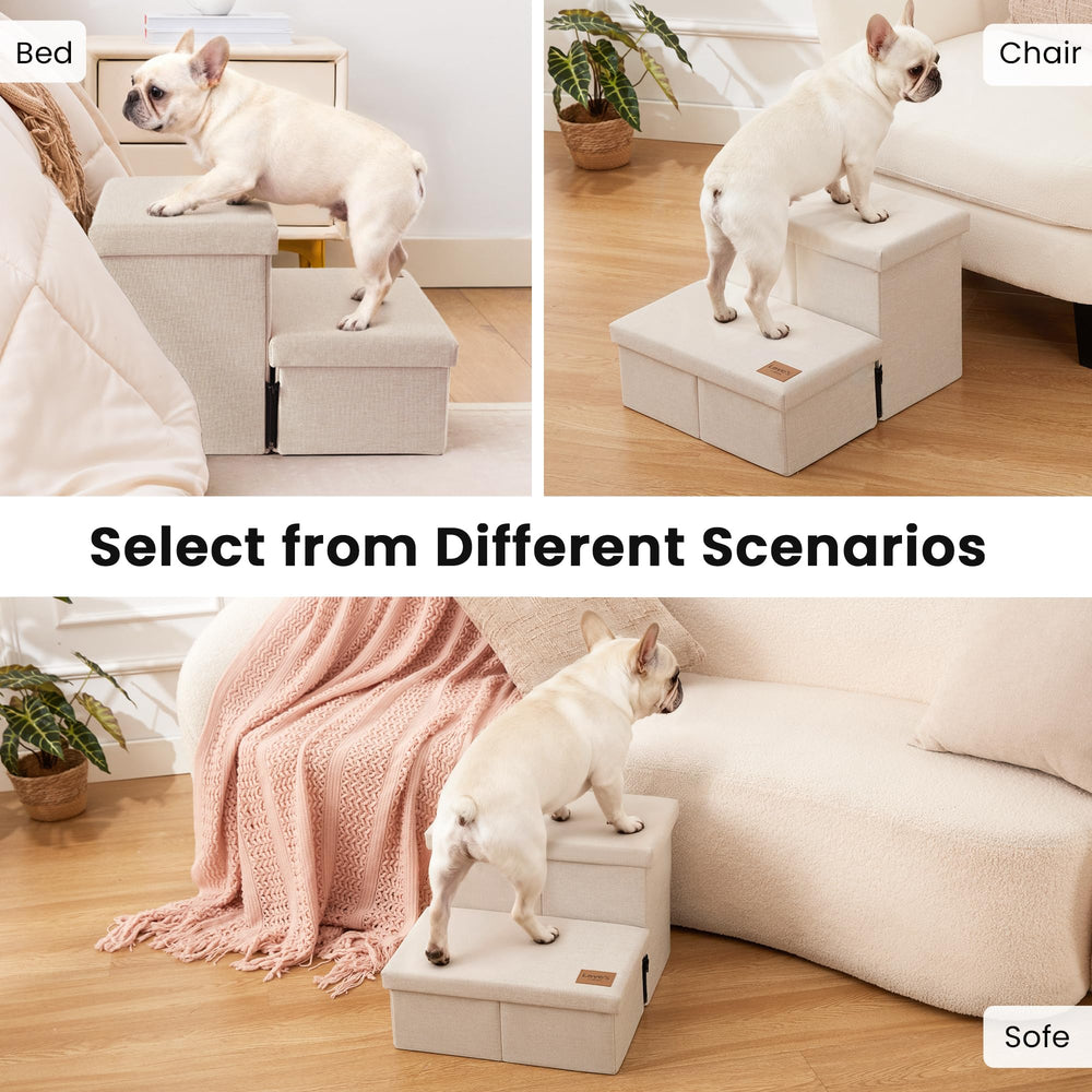 Loves cabin dog stairs supporting up to 150 pounds for durable use.