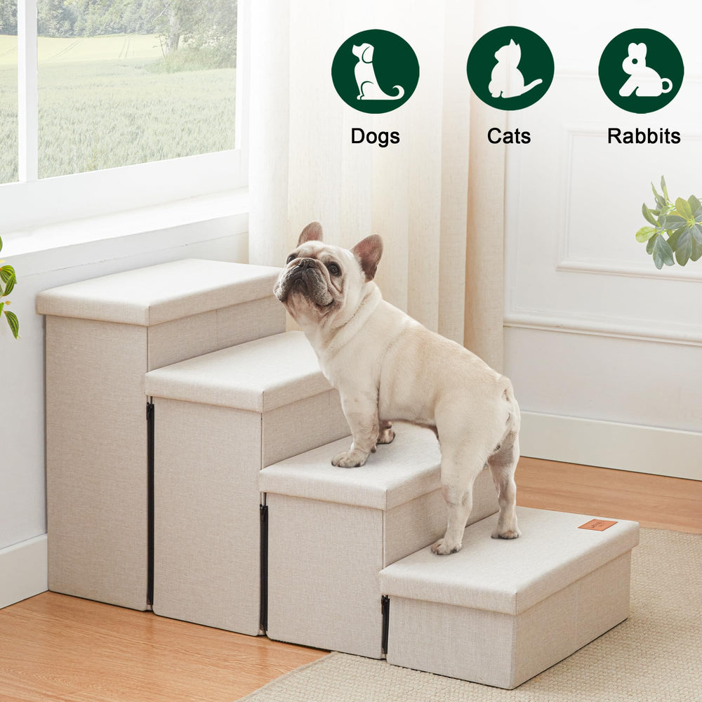 Love's cabin dog stairs support up to 200 lbs for versatile pets.