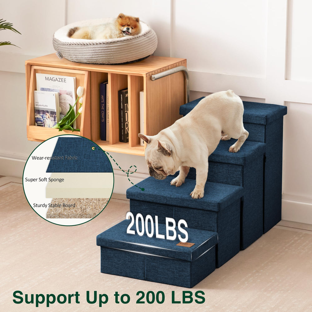 Love's cabin dog stairs assembly video helps quick setup.