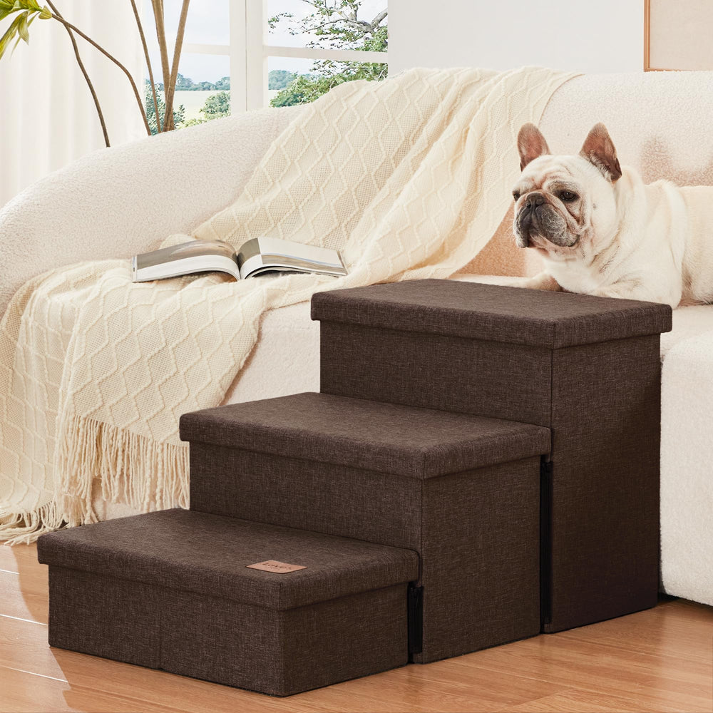 Love's cabin dog stairs durable MDF and foam padding show comfort