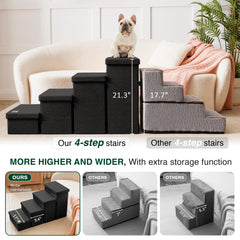 Love's cabin dog stairs fabric texture highlights soft, wear-resistant surface