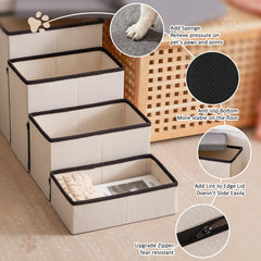 Love's cabin dog stairs foldable design saves space when not in use