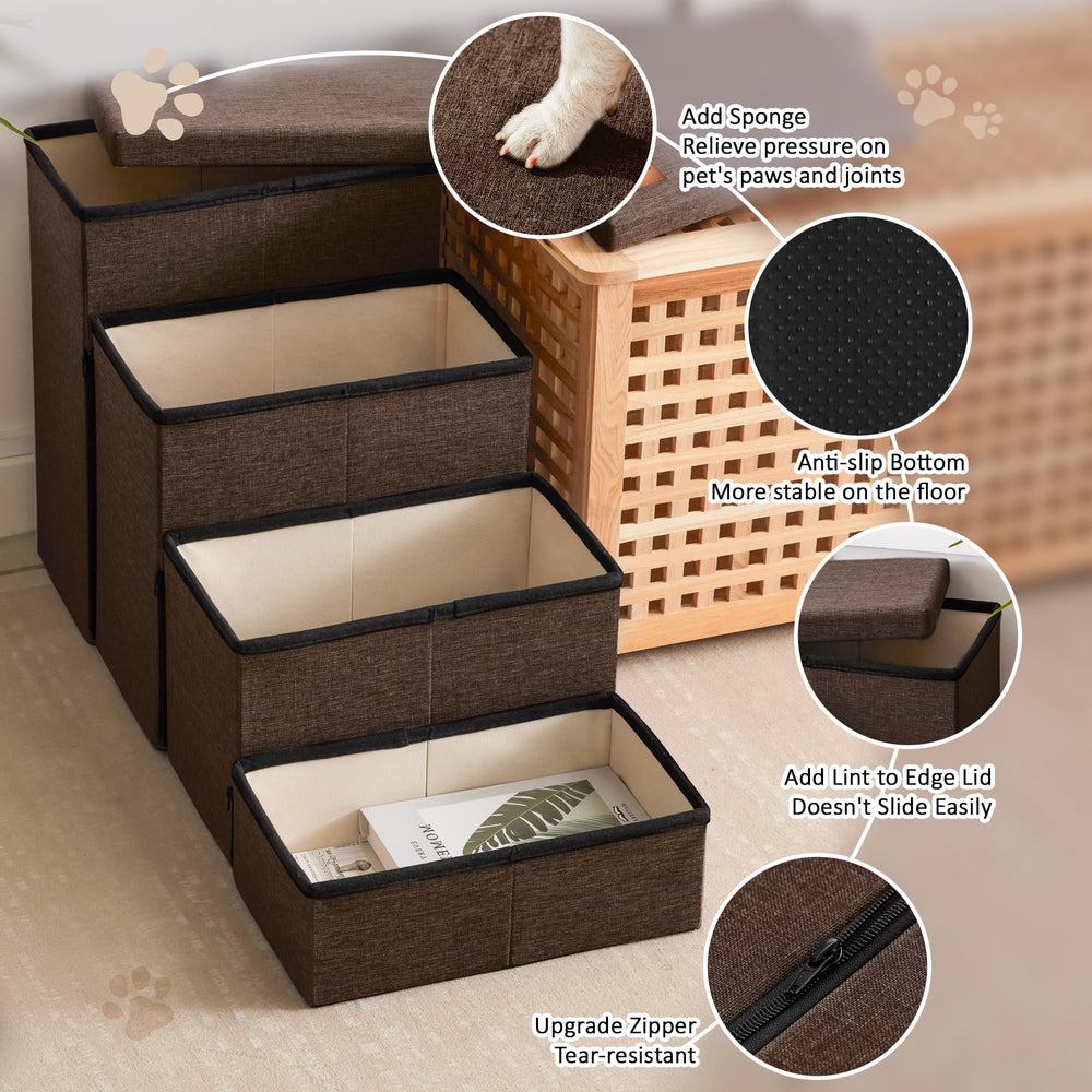 Love's cabin dog stairs folded compact for portable use and space-saving storage