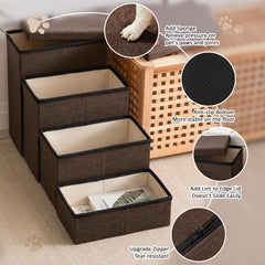 Love's cabin dog stairs folded compact for portable use and space-saving storage