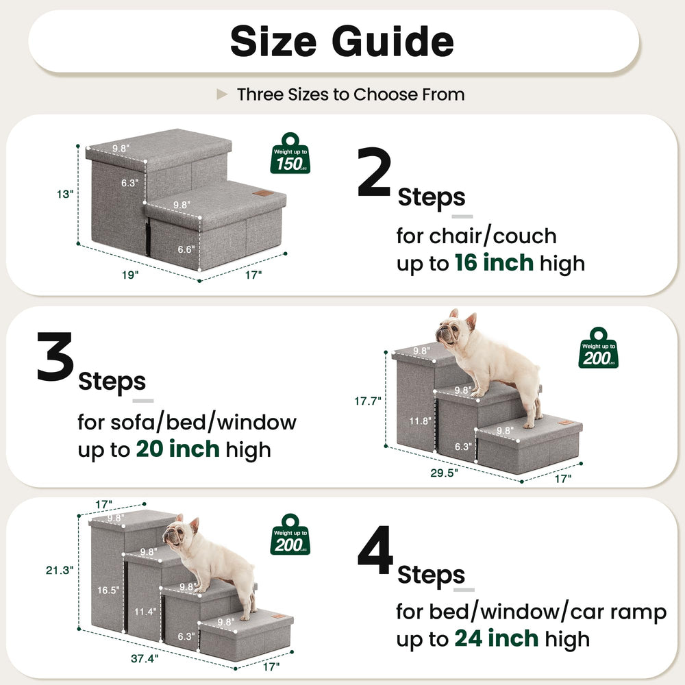 Love's cabin dog stairs folded with storage compartments keeps items organized