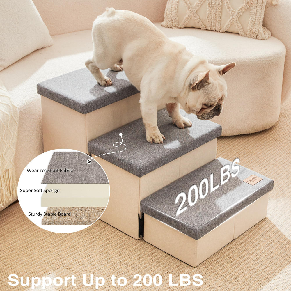 Love's cabin dog stairs non-slip bottom keeps stairs stable during paw-friendly climbs.
