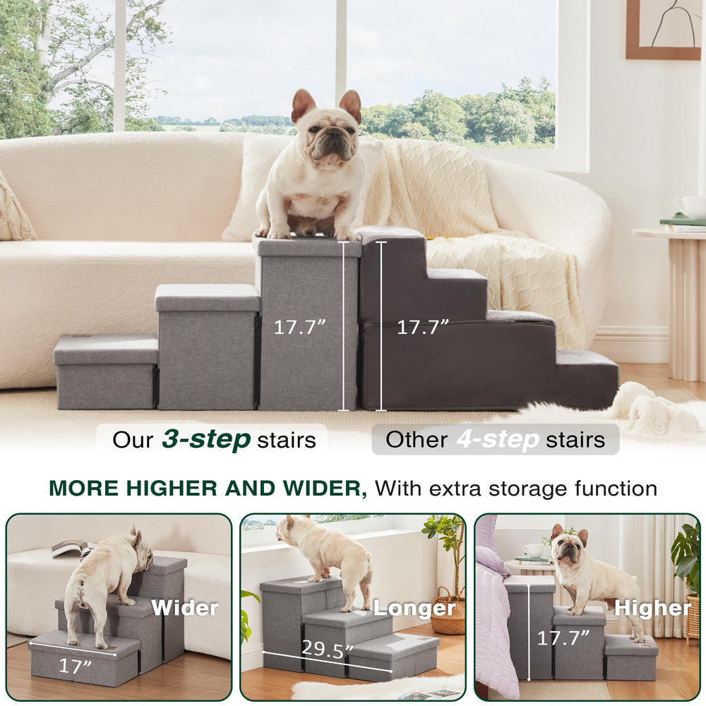 Love's cabin dog stairs non-slip bottom for steadier climbs