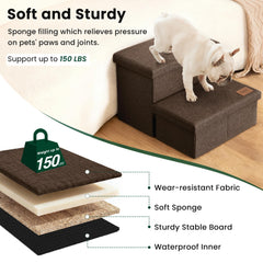 Love's cabin dog stairs non-slip bottom provides stable footing.